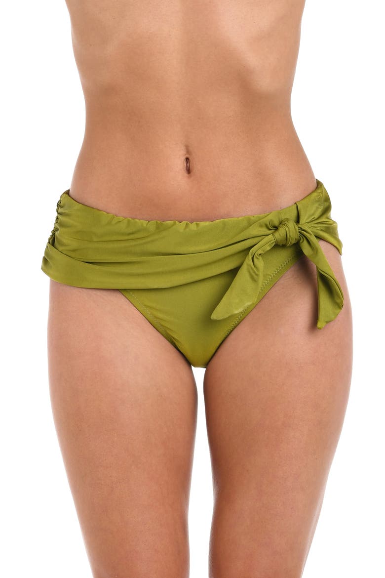 Solid Sash Hipster Bikini Bottoms, Main, color, OLIVE