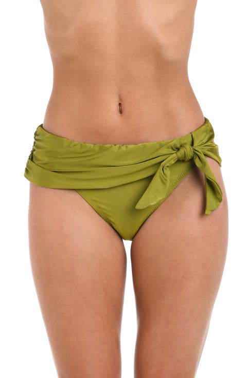 Solid Sash Hipster Bikini Bottoms