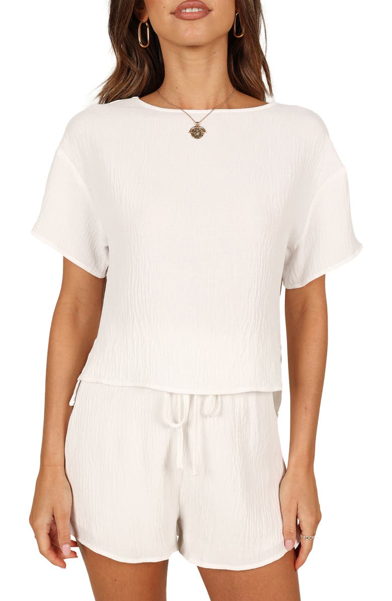 Petal & Pup Ittai T-Shirt & High Waist Shorts Set, Alternate, color, White