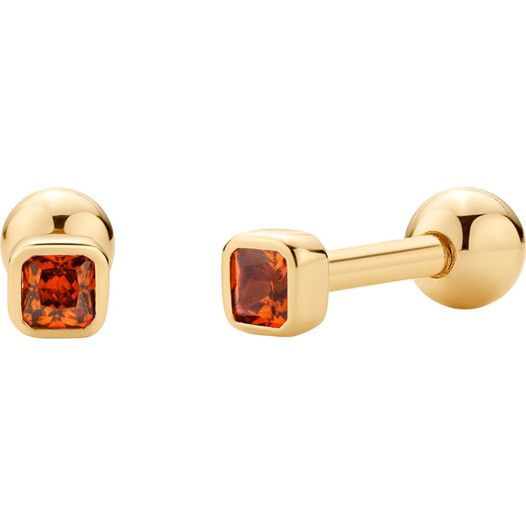 Made By Mary Cubic Zirconia Birthstone Stud Earrings