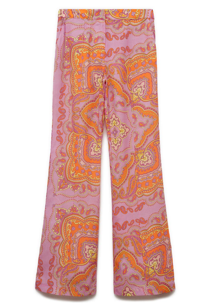 MANGO Paisley Flare Pants, Alternate, color,
