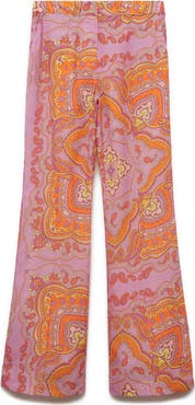 MANGO Paisley Flare Pants