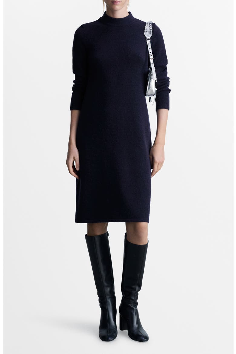 Mock Neck Long Sleeve Sweater Dress, Main, color, DARK NAVY