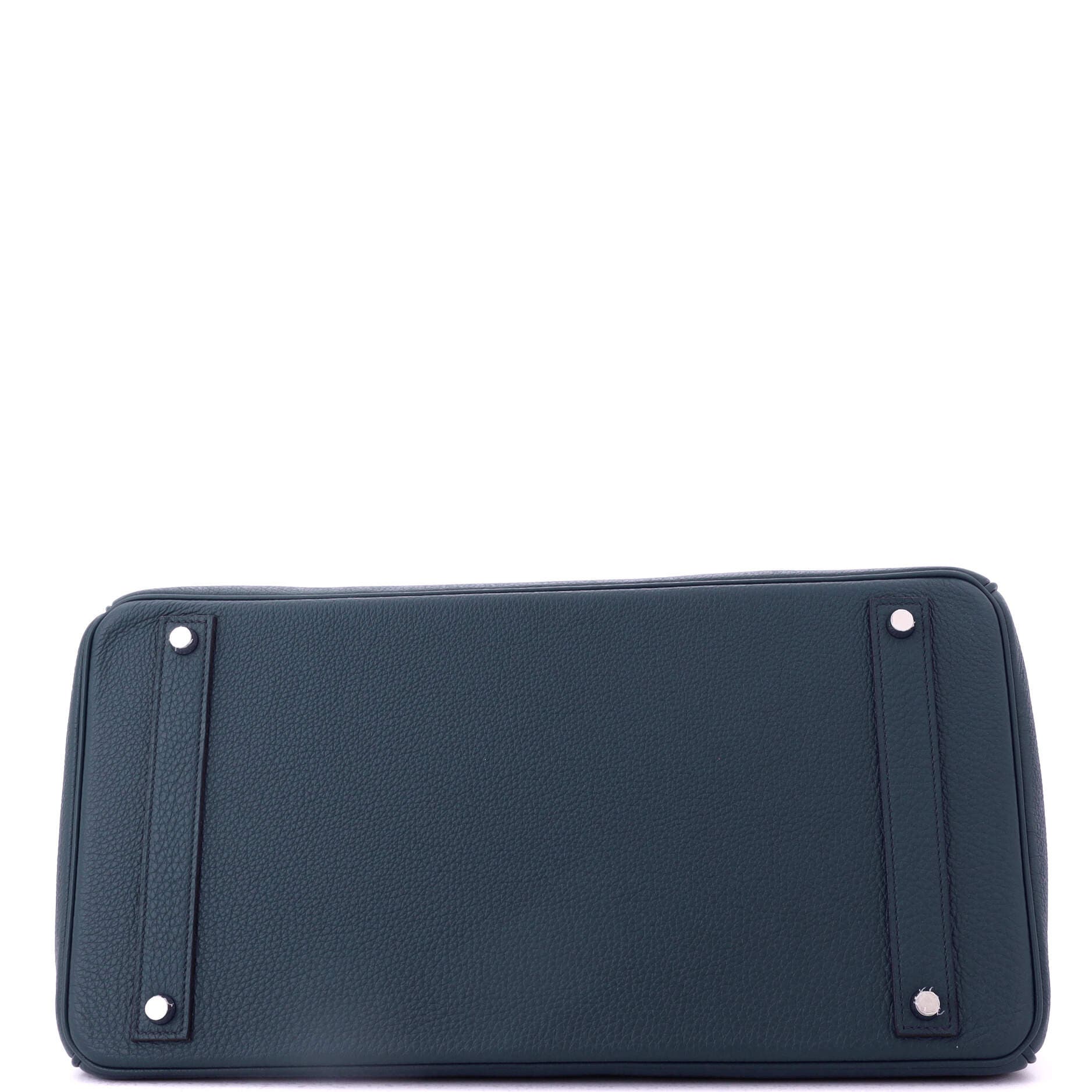 Pre-Owned Hermes Birkin Handbag Blue Togo with Palladium Hardware 40, Alternate, color, Bleu De Prusse