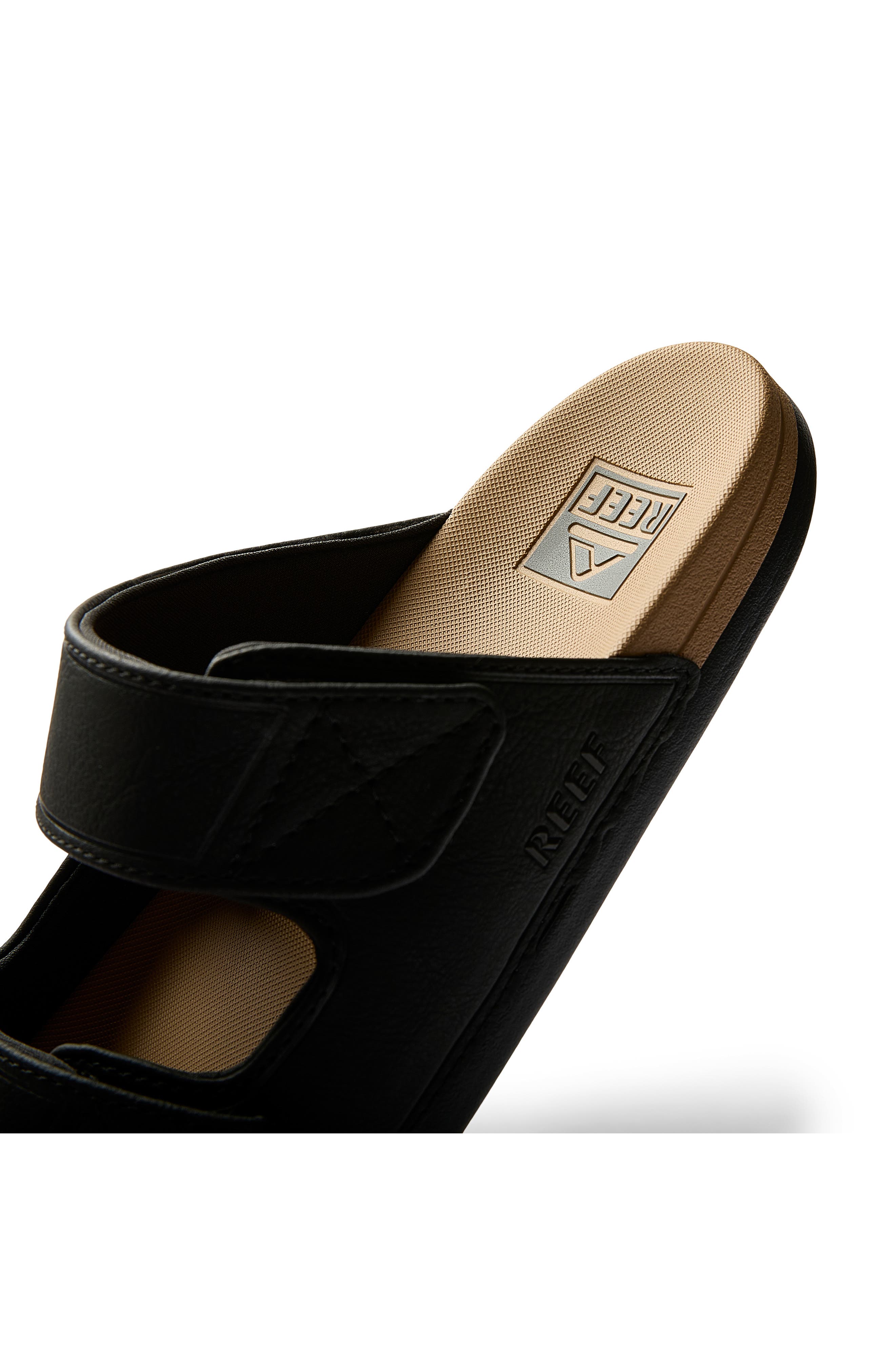 Reef Cushion Tradewind Slide Sandal, Alternate, color, Black/ Tan