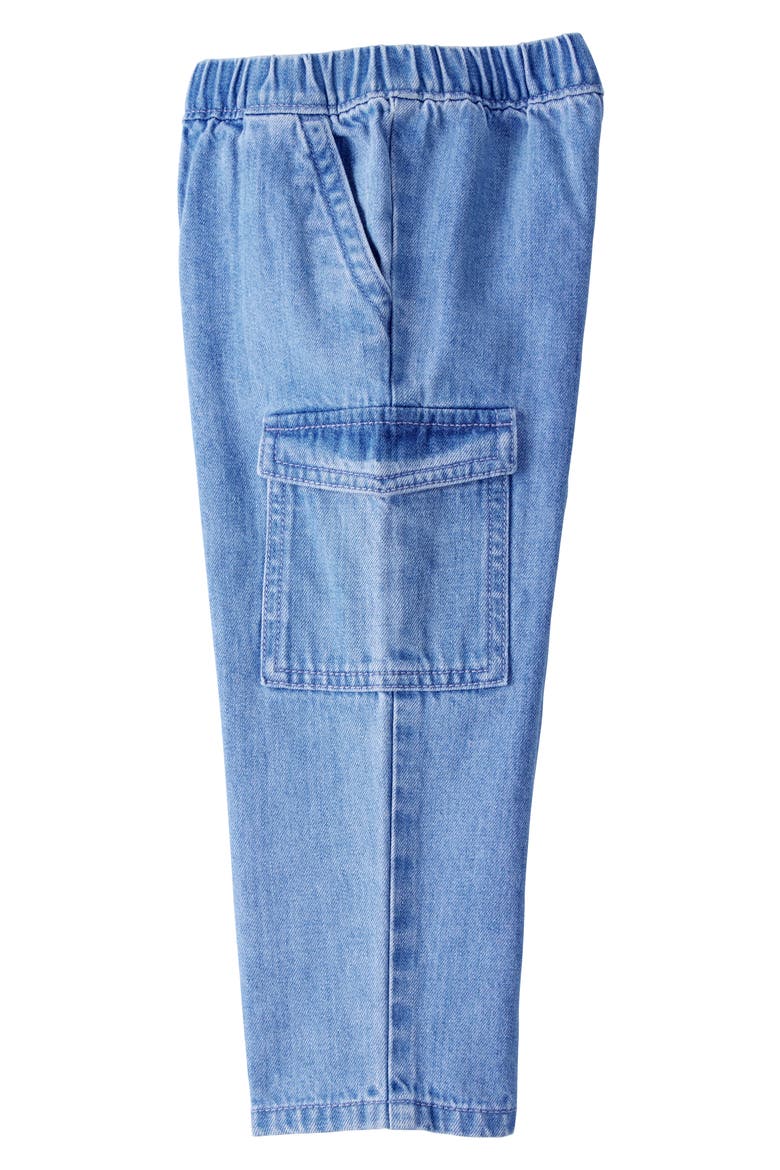 Kids' Organic Cotton Cargo Jeans, Alternate, color, LP DENIM