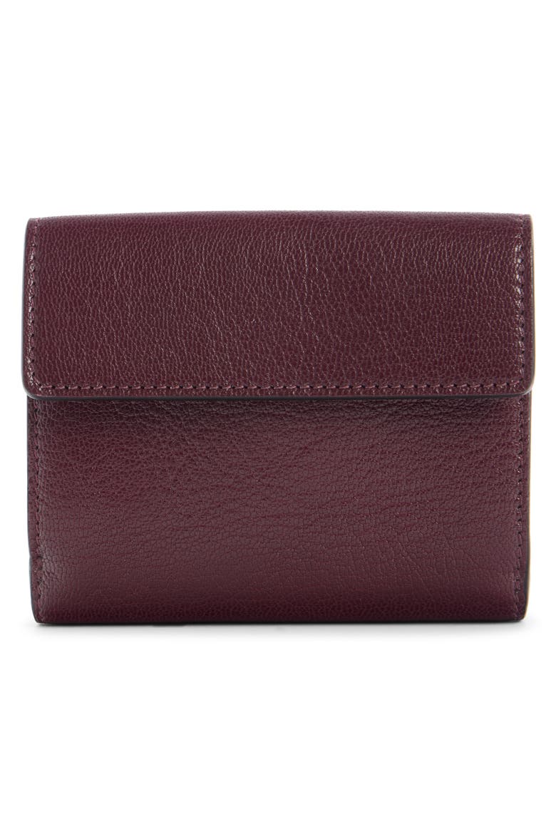 Leather Envelope Trifold Wallet, Alternate, color, GRENAT
