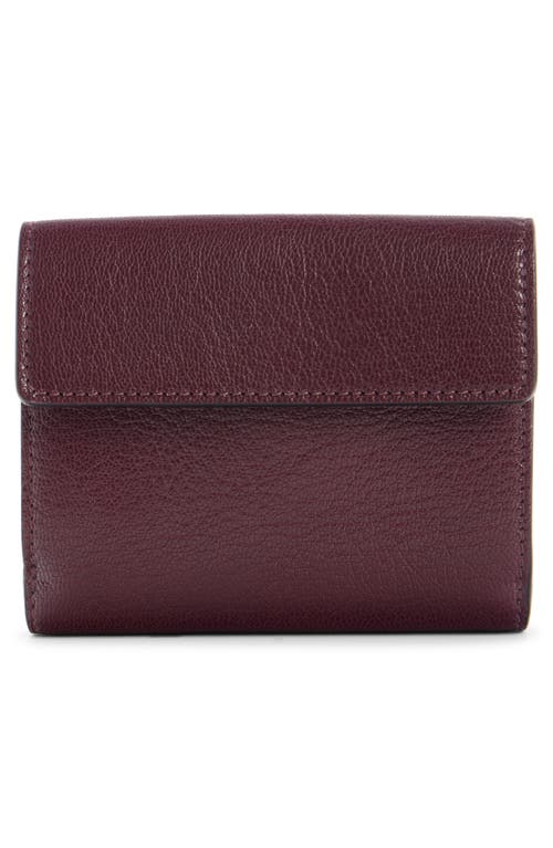 Chloé Leather Envelope Trifold Wallet In Burgundy
