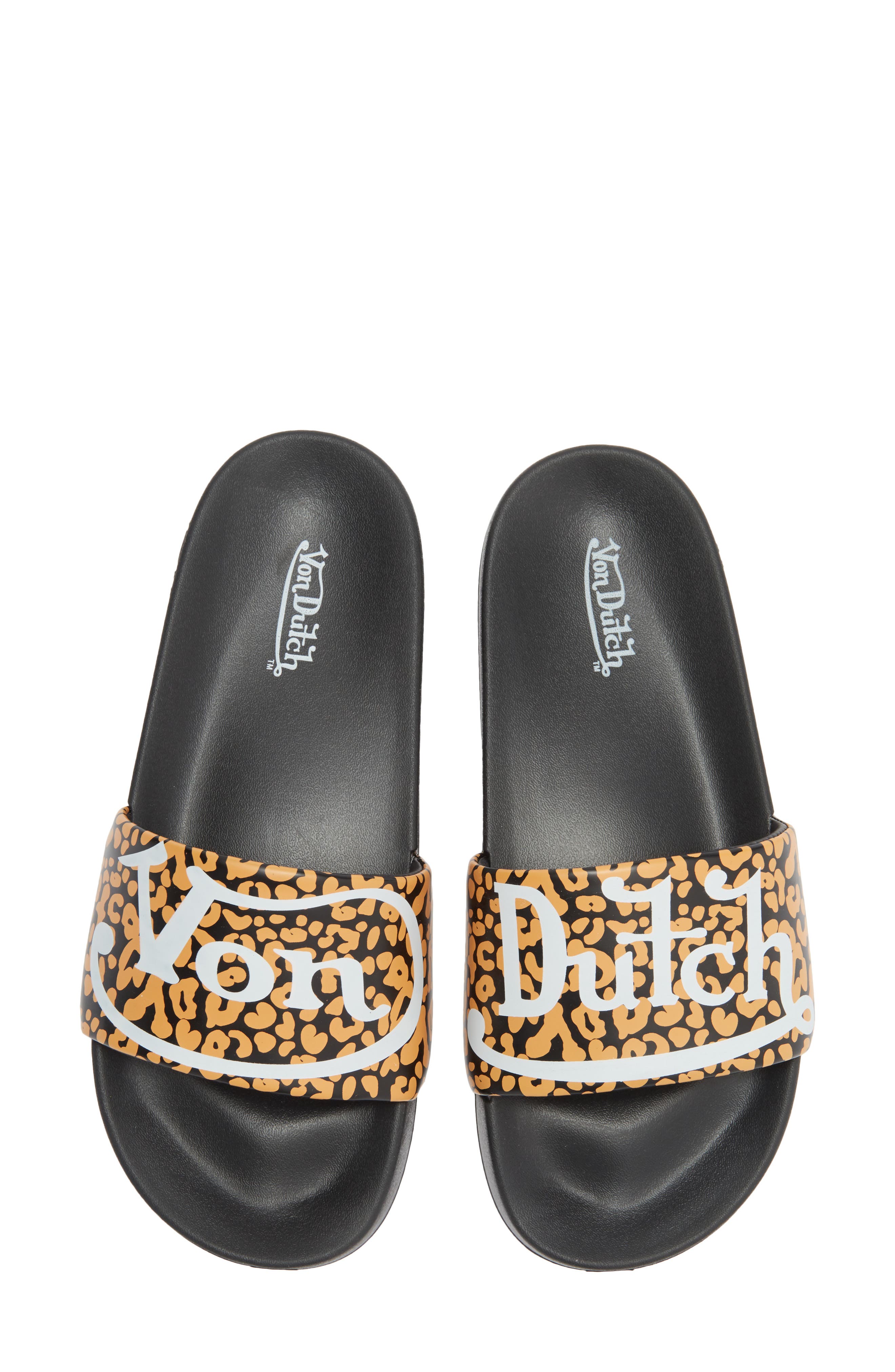 Von Dutch Prowl Slide Sandal, Alternate, color, Black / Leopard