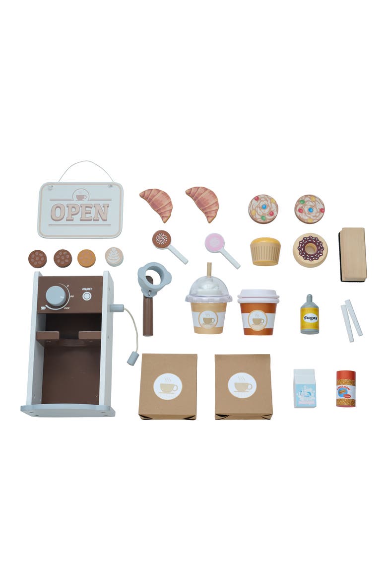 Espresso Treats Wooden Coffee Stand Playset, Alternate, color, BROWN