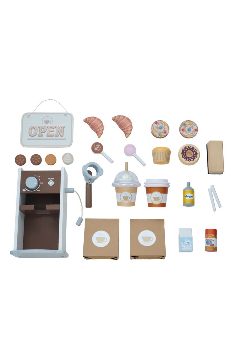 Teamson Kids Espresso Treats Wooden Coffee Stand Playset, Alternate, color, Brown