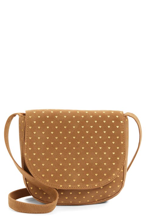 Kids' Heart Print Faux Suede Bag (Big Kid)