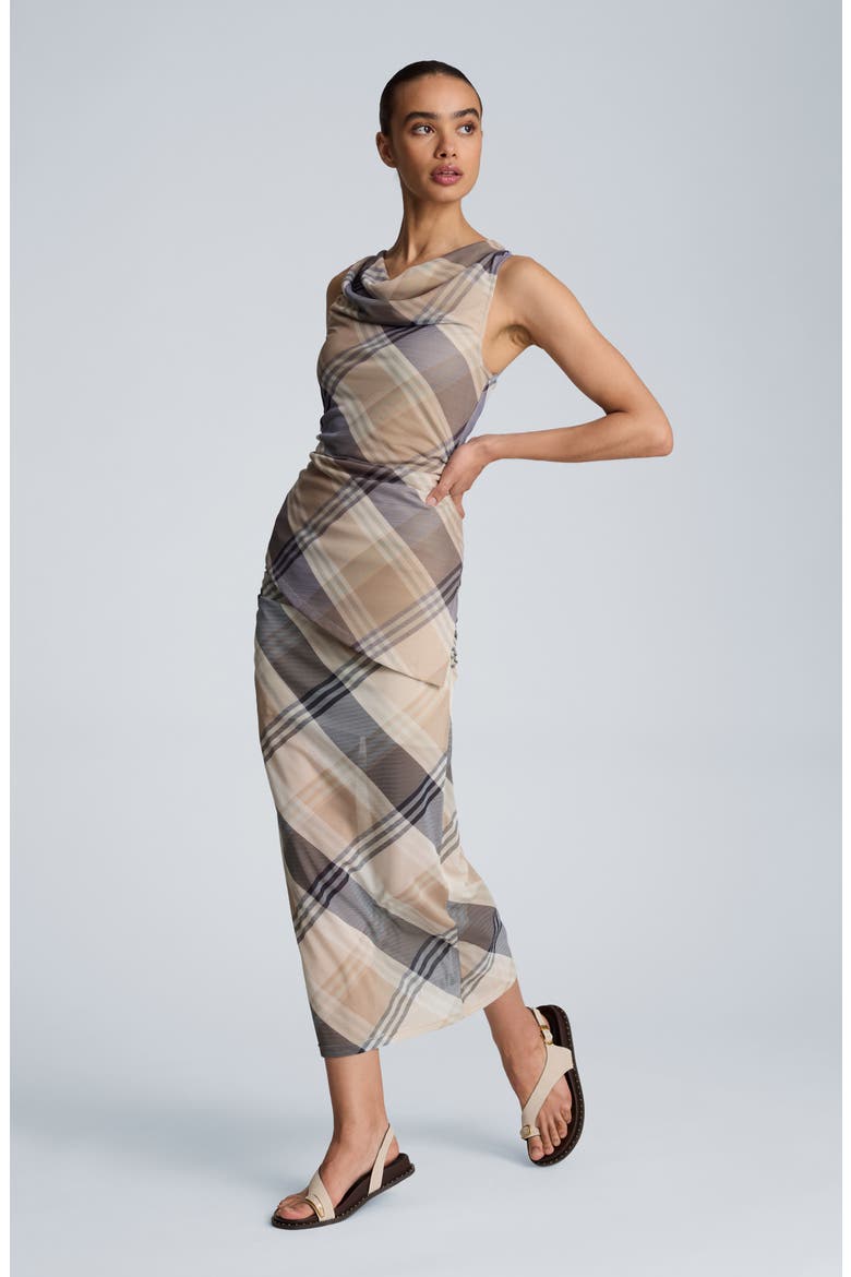 Side Ruched Midi Skirt, Alternate, color, SAFARI TAN MULTI