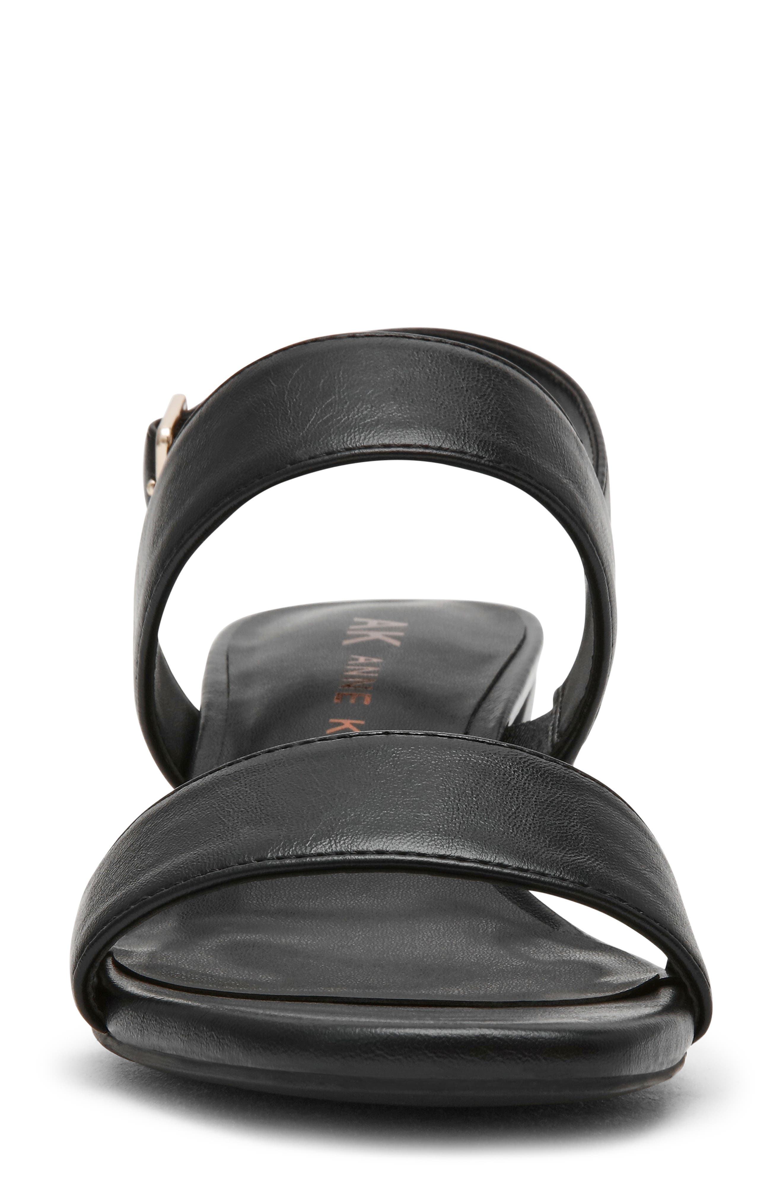 Anne Klein Macaron Block Heel Sandal, Alternate, color, Black