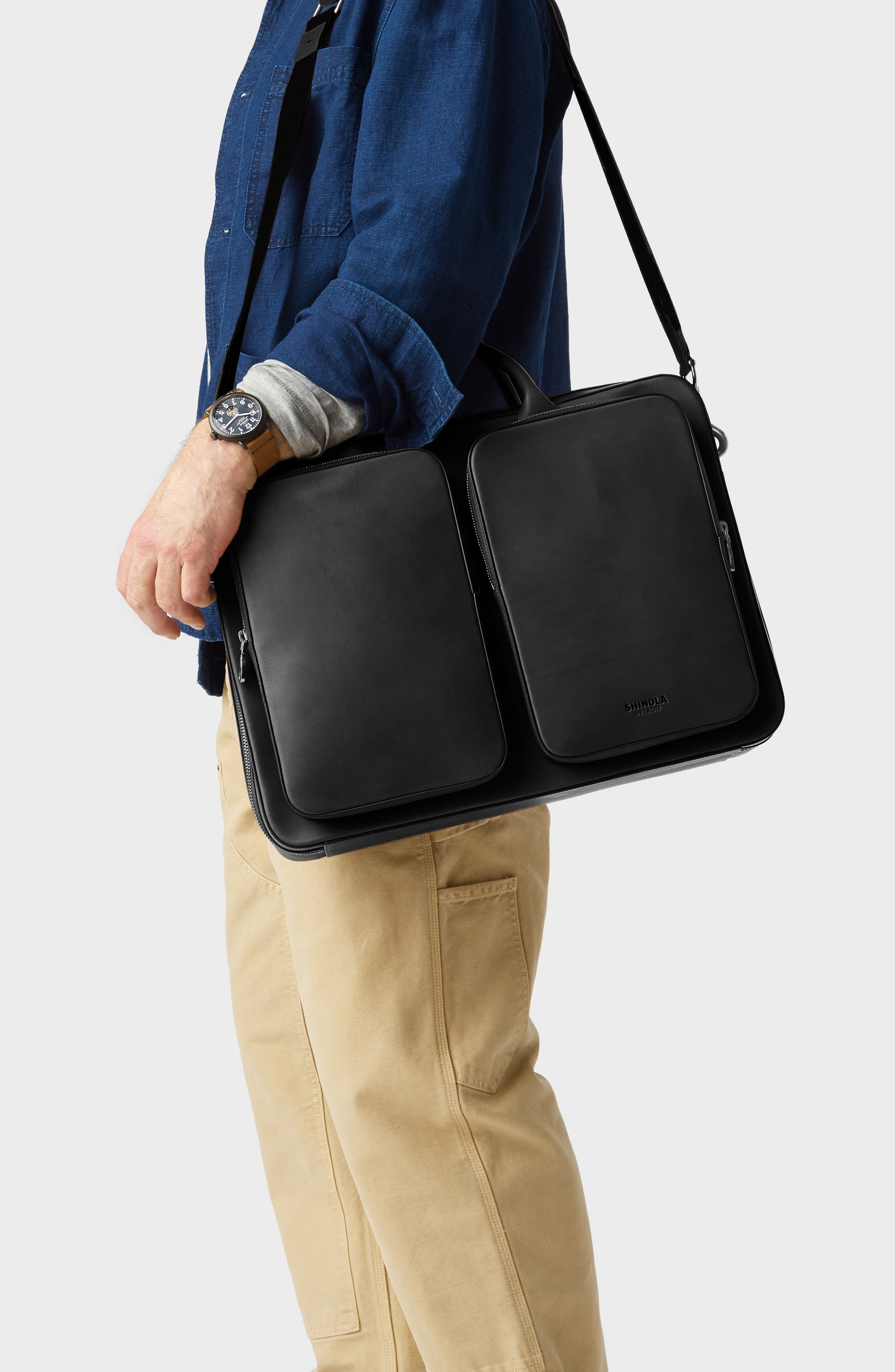 Shinola Canfield Traveler Briefcase, Alternate, color, 
