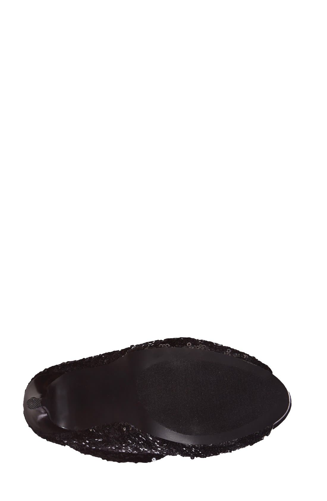 'Erin' Sequin Peep Toe Bootie, Alternate, color, BLACK SEQUIN