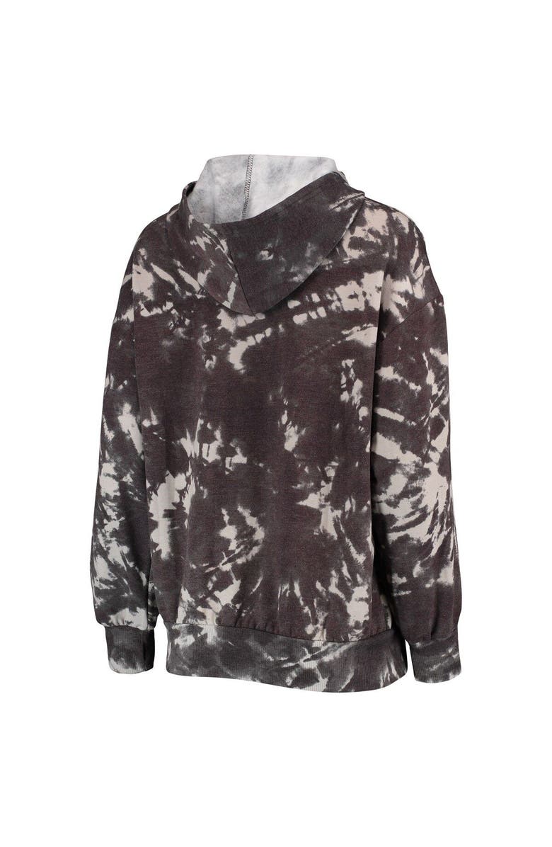 Majestic Threads Women's Majestic Threads Black Golden State Warriors Burble Tie-Dye Tri-Blend Pullover Hoodie, Alternate, color, Black