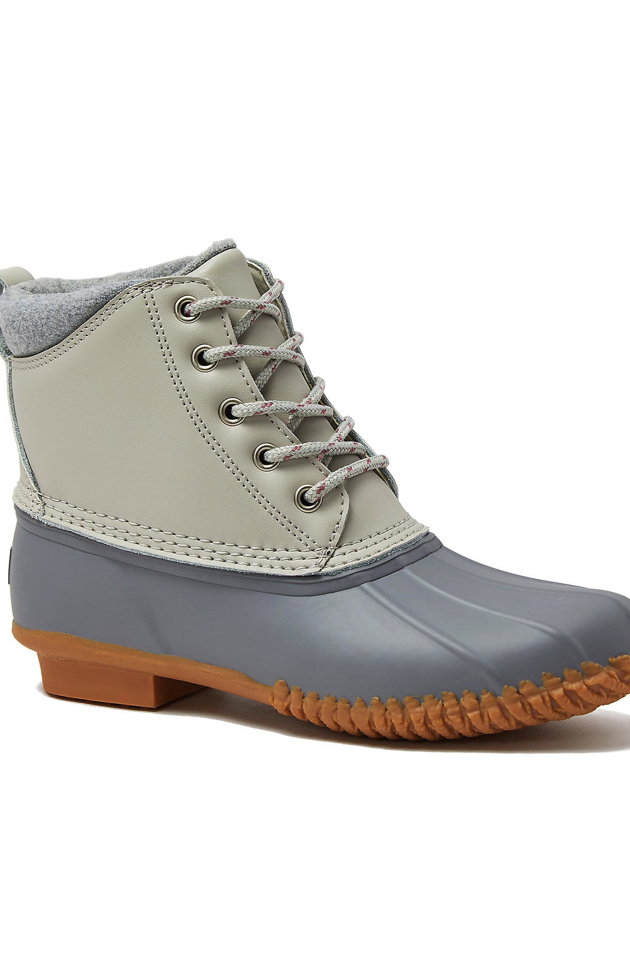 Lands' End Insulated Duck Boots, Main, color, Pumice Stone/Dark Gray Leather