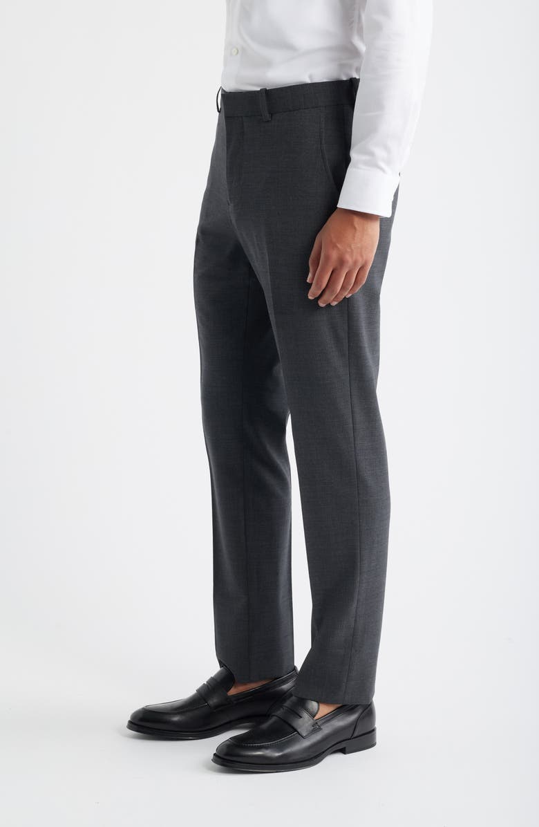 Nordstrom Henrik Trim Fit Solid Stretch Wool Suit Pants, Alternate, color, Grey Dark Heather