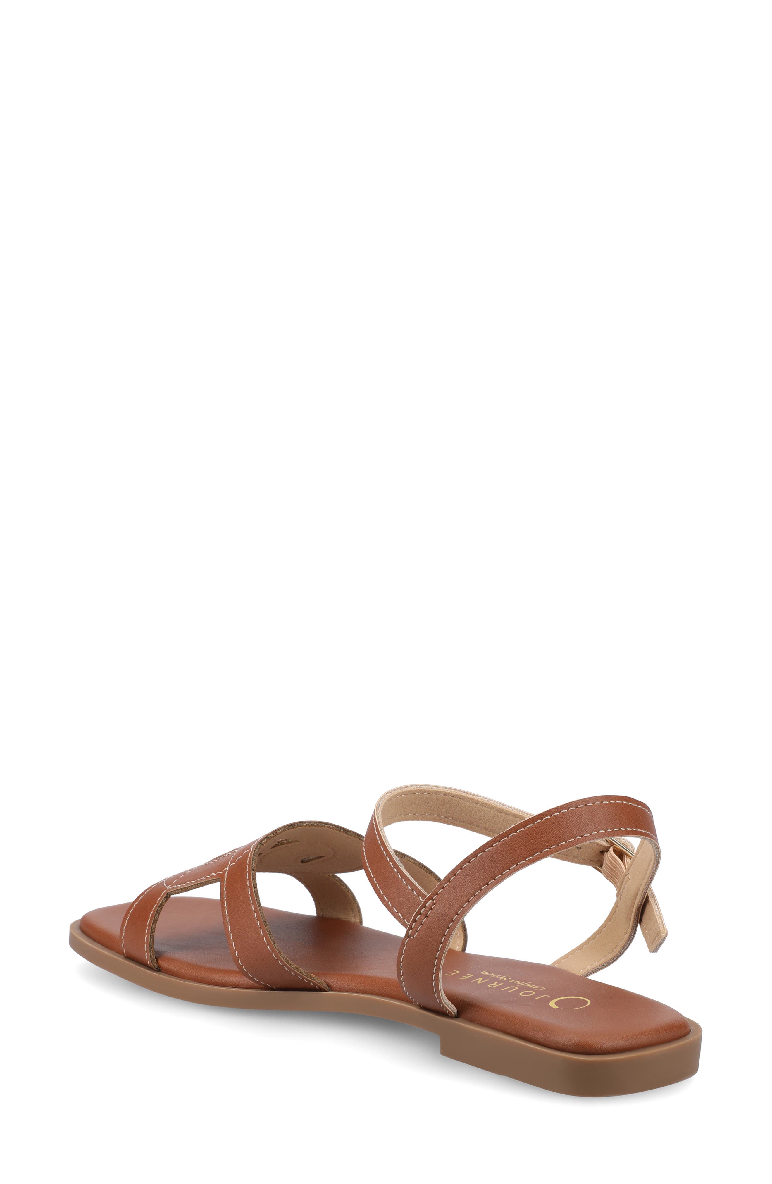 Journee Collection Bridey Sandal, Alternate, color, Cognac