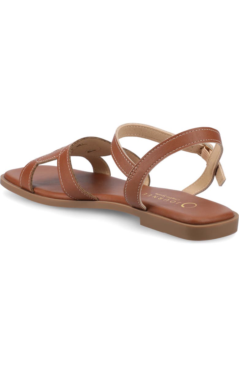 Journee Collection Bridey Sandal, Alternate, color, Cognac