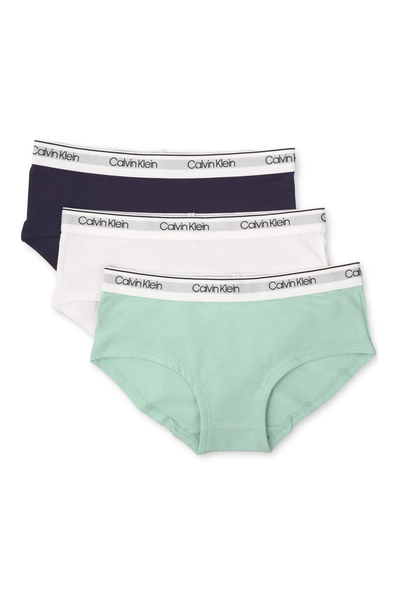 Cotton Hipsters - Pack of 3, Main, color, GREEN/ WHITE/ BLACK