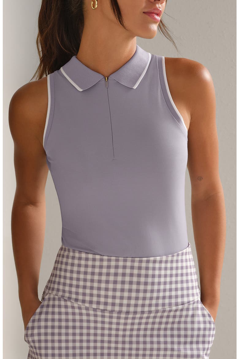 Course to Court Quarter Zip Polo, Main, color, PURPLE SMOKE