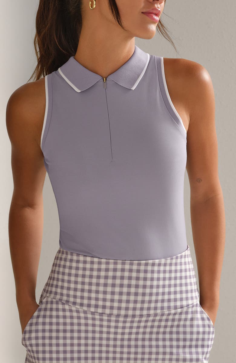 Rhone Course to Court Quarter Zip Polo, Main, color, Purple Smoke