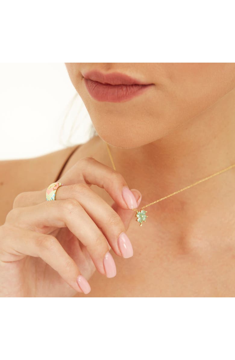 Spero London Four Leaf Clover Sterling Silver Necklace - Green, Alternate, color, 