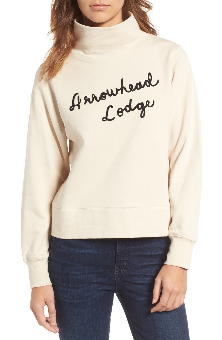 Madewell Arrowhead Lodge Funnel Neck Sweatshirt, Main, color,