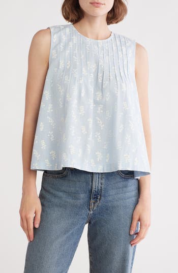 Shop Melrose And Market Pintuck Sleeveless Top