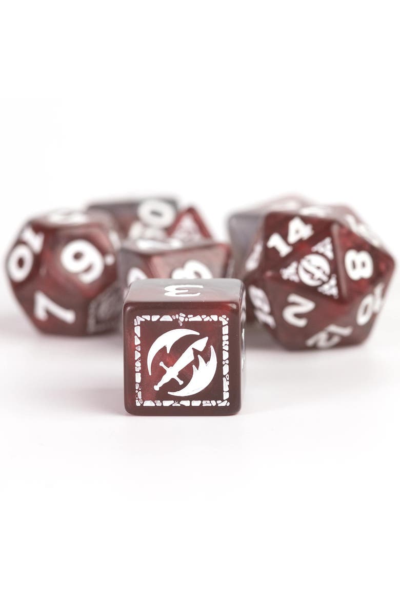 D&D Adventure Dice Fighter Red, 17Pc Rpg Die Set, Alternate, color, Red