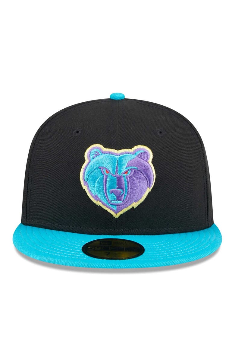 New Era Men's New Era Black/Turquoise Memphis Grizzlies Arcade Scheme 59FIFTY Fitted Hat, Alternate, color, 