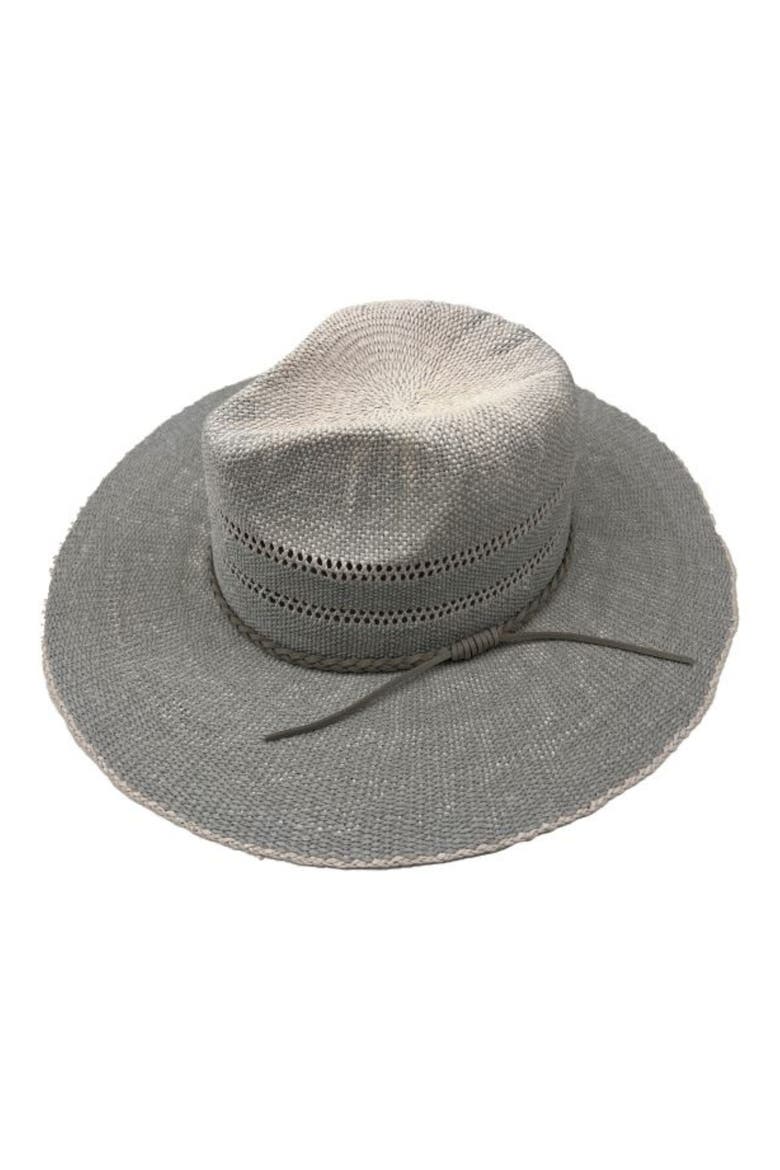 Braided Band Straw Panama Hat, Main, color, BLUE