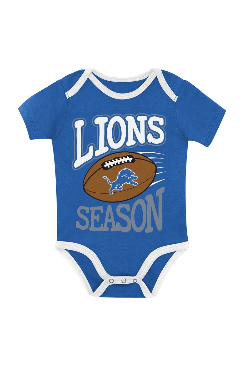 Newborn Outerstuff  Detroit Lions First Round Pick Three-Piece Creeper Set, Alternate, color, Blue