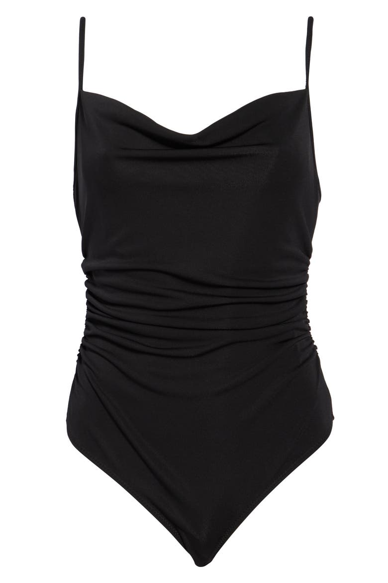 Marta Cowl Neck Bodysuit, Alternate, color, BLACK