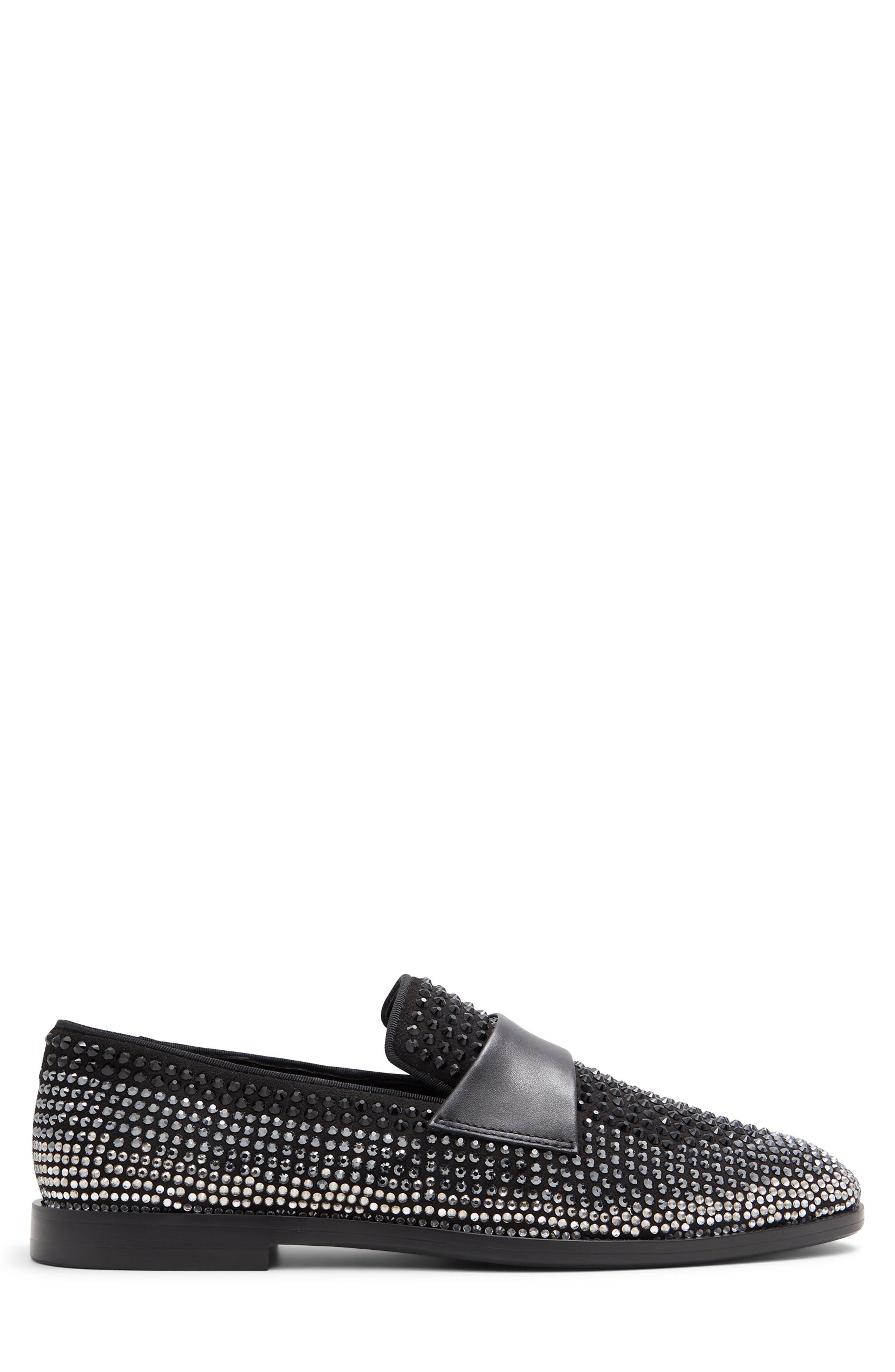 ALDO Brantley Studded Loafer, Alternate, color, Black