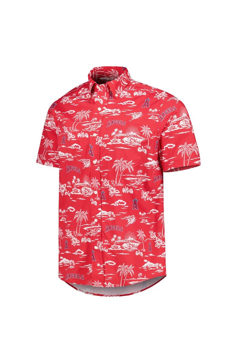 Reyn Spooner Men's Reyn Spooner Red Los Angeles Angels Kekai Performance Button-Up Shirt, Alternate, color, 