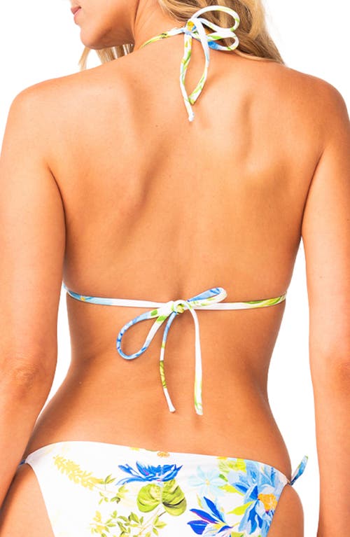Pq Swim Embroidered Triangle Bikini Top In Bluebell
