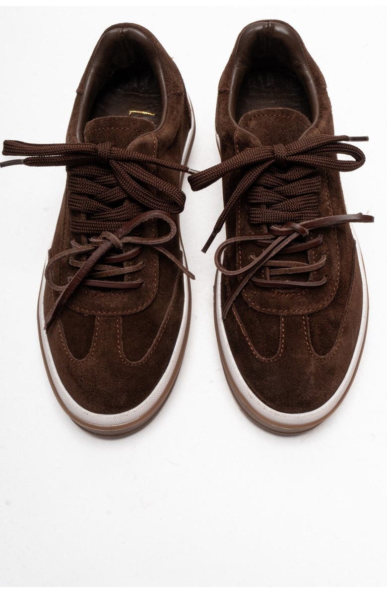 Forever & Always Shoes Melle Leather Sneaker, Alternate, color, Brown Suede