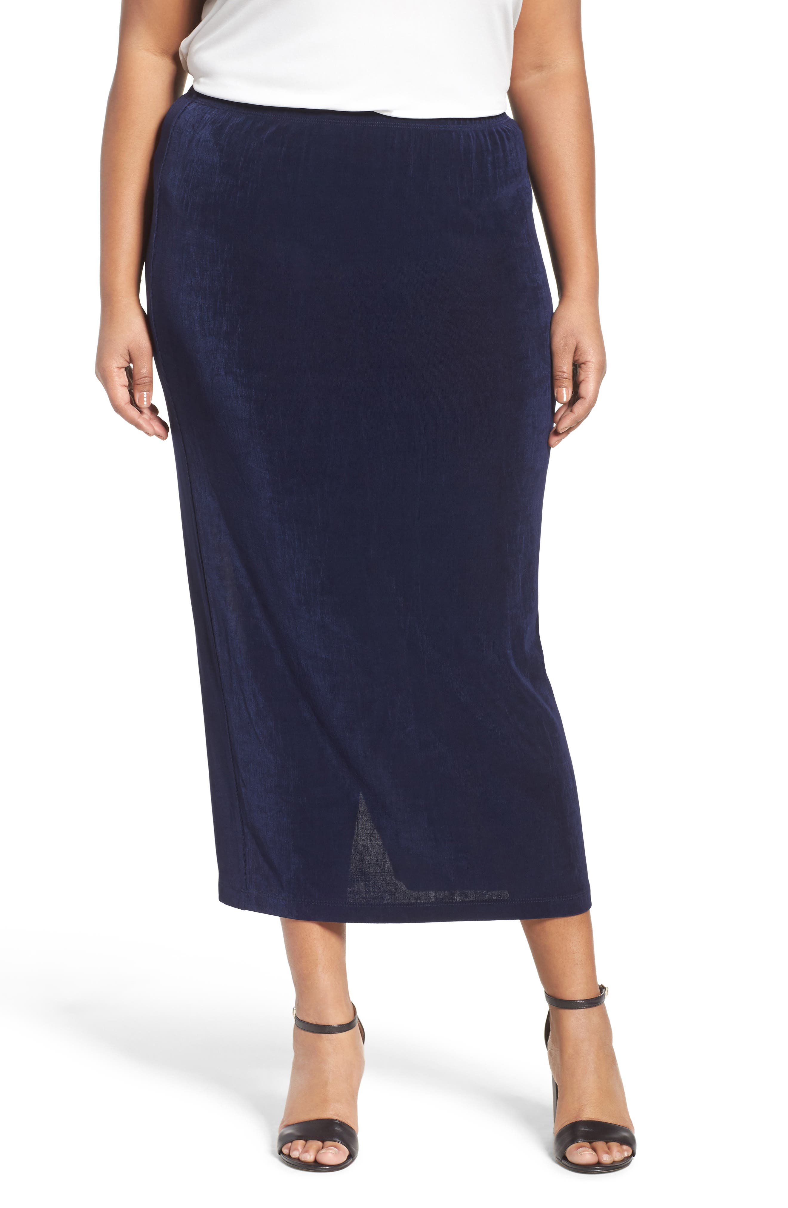 Stretch Knit Straight Maxi Skirt - image 3