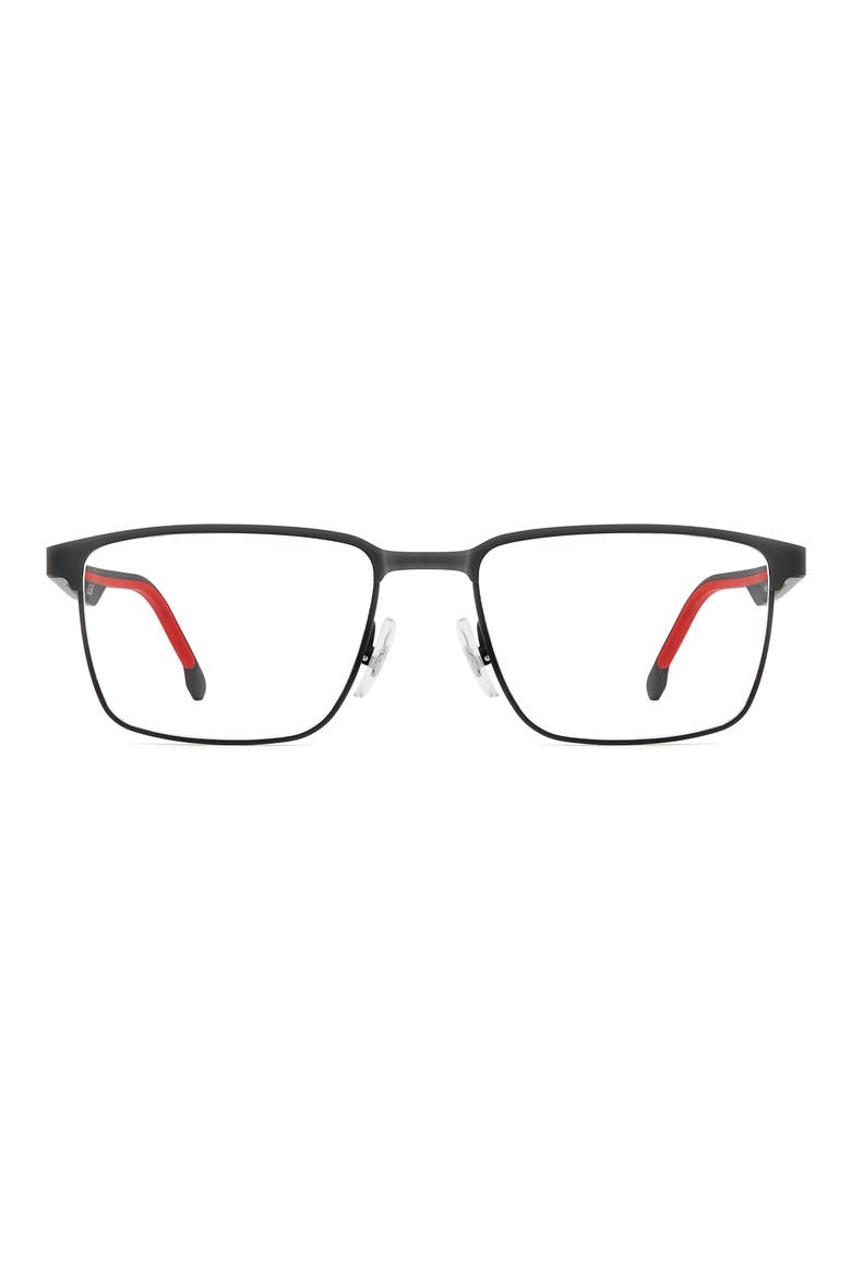 55mm Rectangular Optical Glasses, Main, color, MATTE BLACK RED