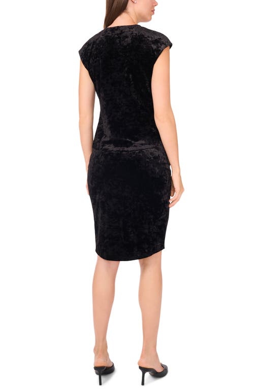 Halogenr Halogen(r) Crushed Velvet Cap Sleeve Top In Black
