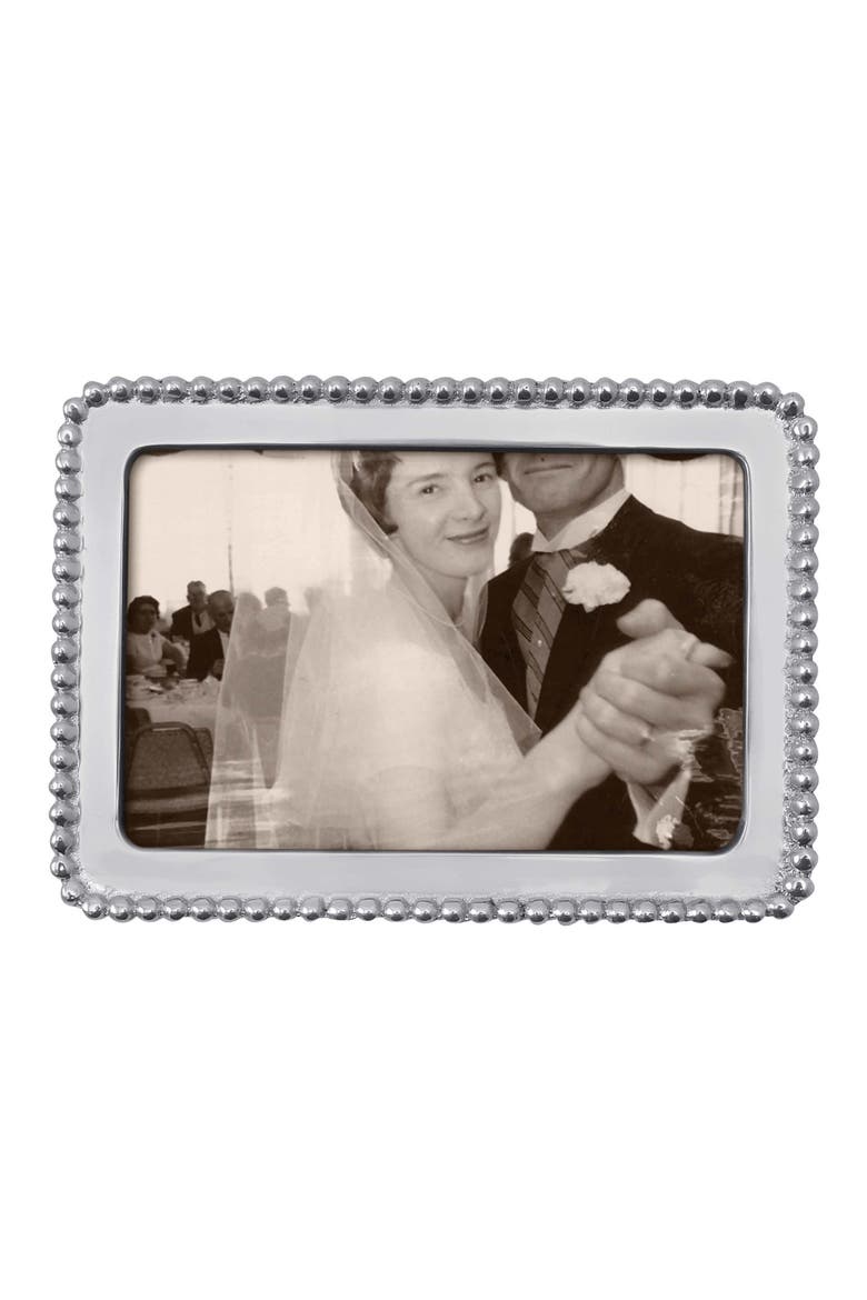 Pearled Trim Picture Frame, Alternate, color, SILVER