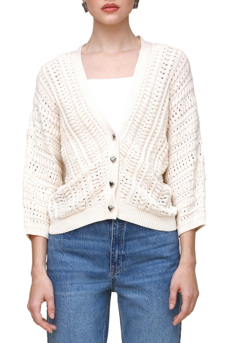 Dolman Sleeve Cotton Cardigan, Main, color, CREAM