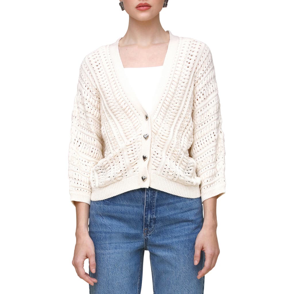 Avec Les Filles Dolman Sleeve Cotton Cardigan In Cream