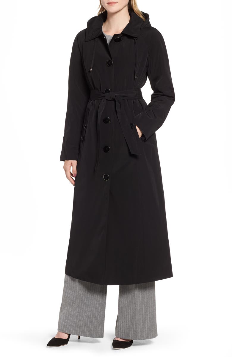 London Fog Long Trench Coat with Detachable Hood & Liner, Main, color, 