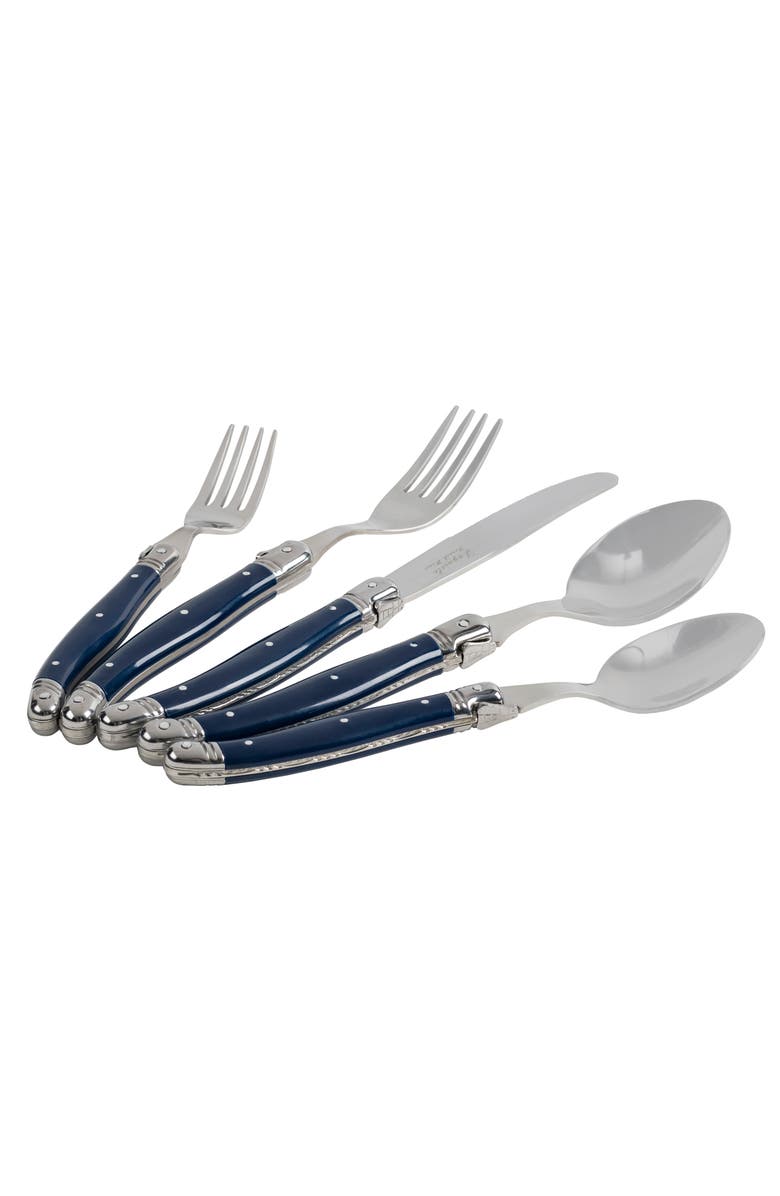 FRENCH HOME 20-Piece Laguiole Connoisseur Flatware Set, Alternate, color, Navy Blue