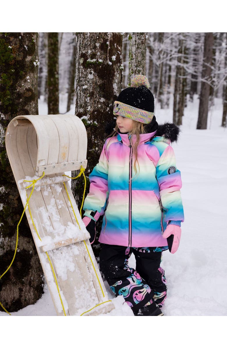 Deux par Deux Girl Two-Piece Play Snowsuit, Alternate, color, Smiley Face Girl