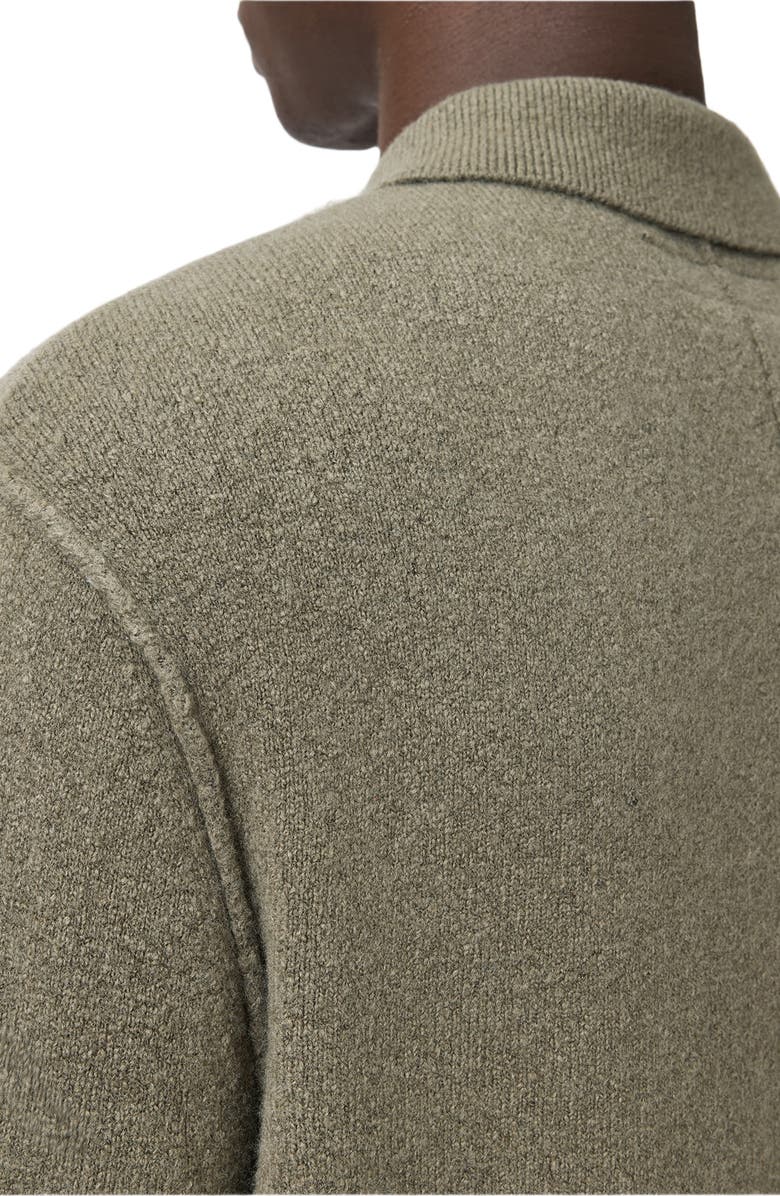 AllSaints Patern Long Sleeve Polo, Alternate, color, Dusky Green